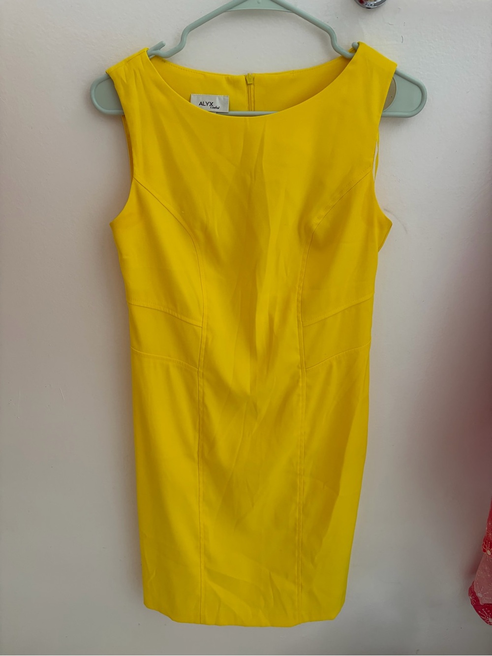 Alyx Bright Yellow Sleeveless Midi Sheath Dress